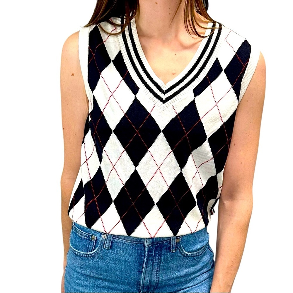 Tommy Hilfiger Argyle V Neck‎ Sweater Vest